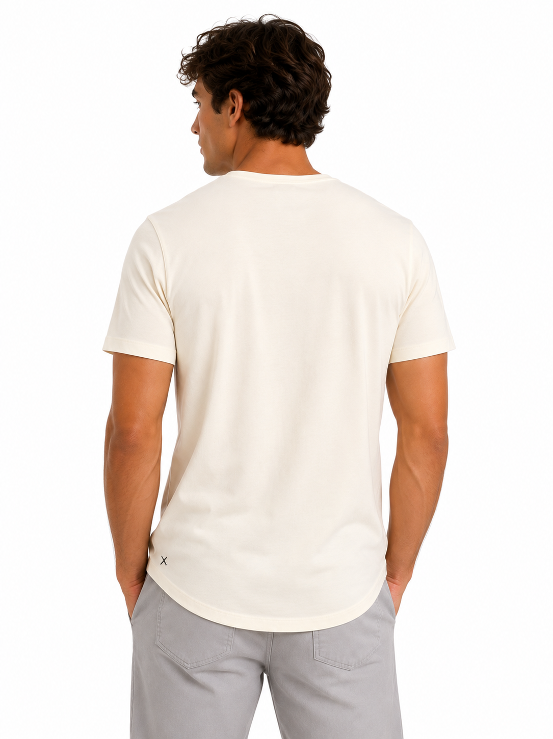 CUTS | AO Curve-Hem Tee Ivory | Beige