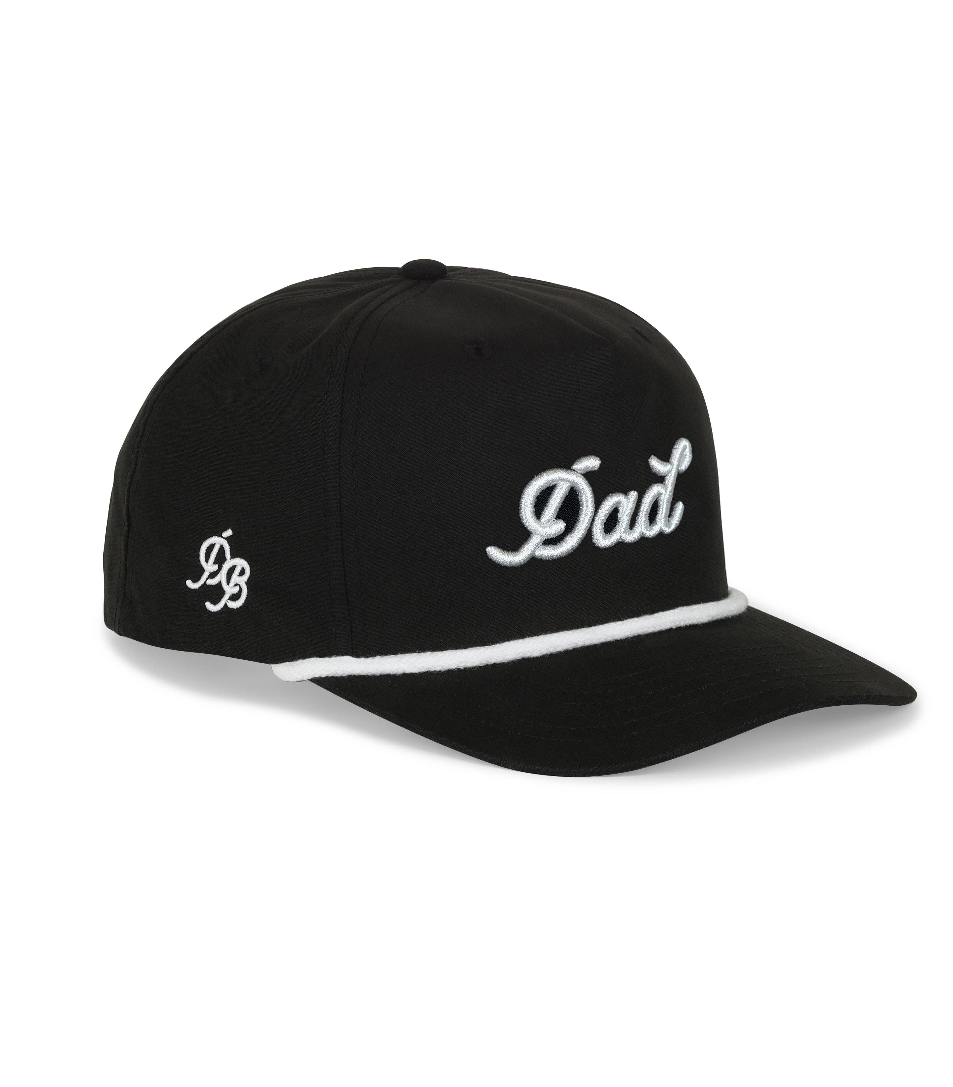 Dad Brand | Dad 3D Puff Rope Hat - Black White 5-Panel | Black