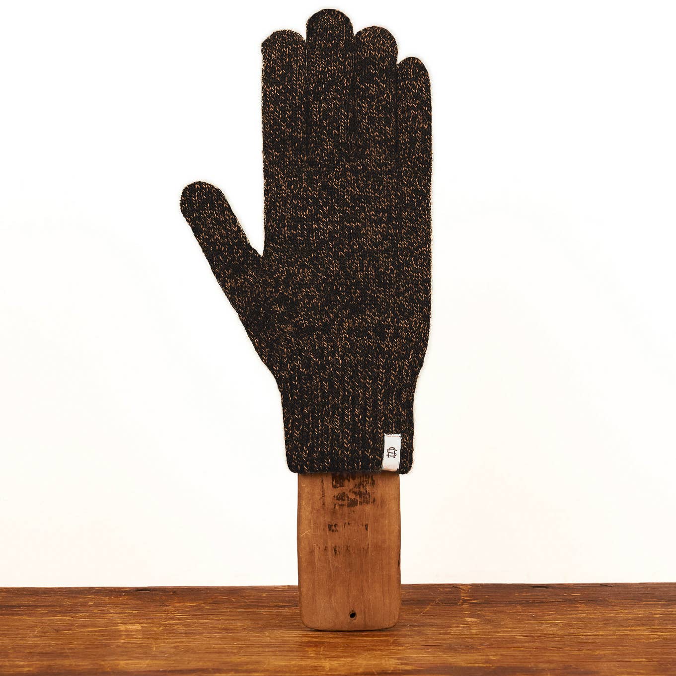 Upstate Stock | Rust Melange Ragg Wool Full Glove / Large  | Brown