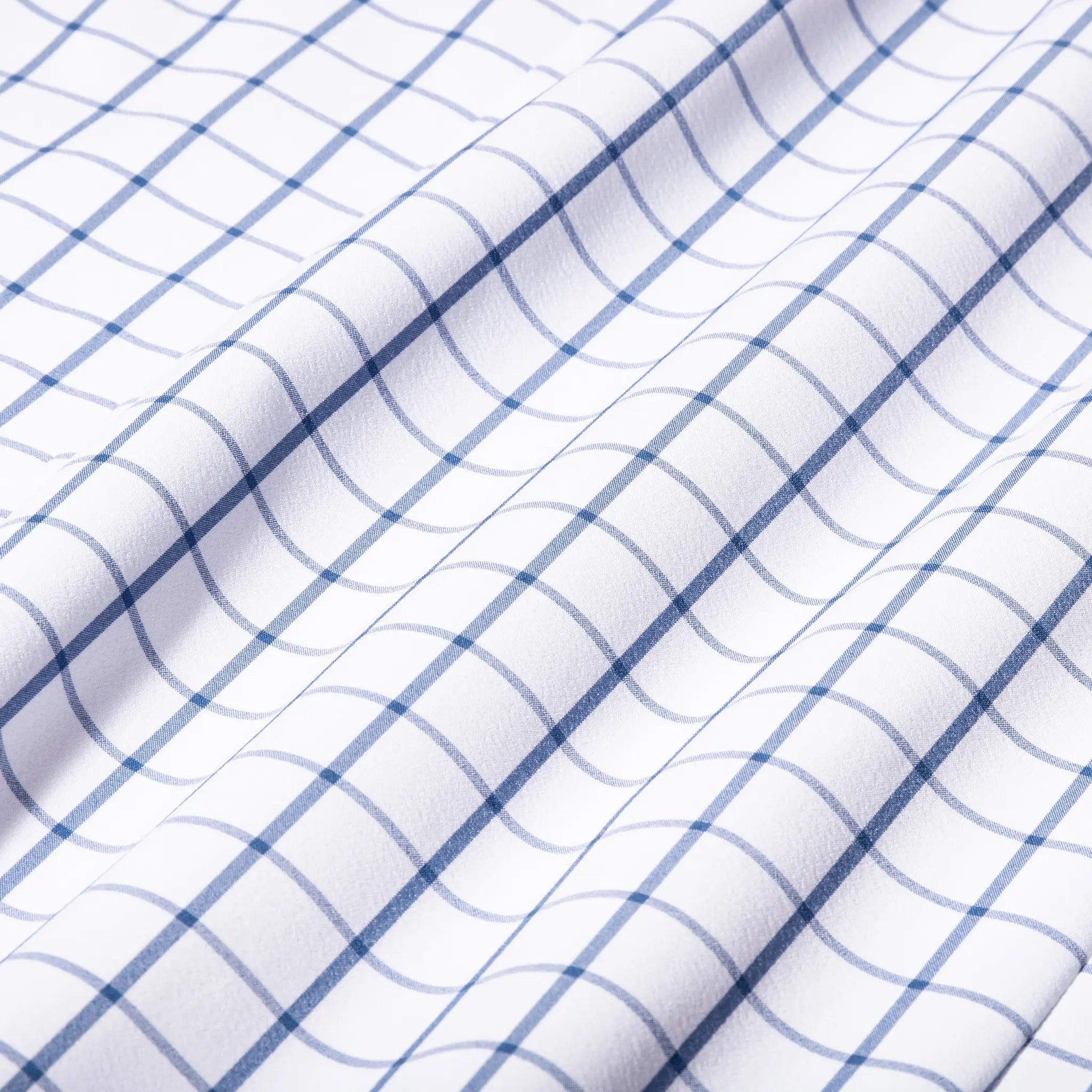 Leeward White Navy Windowpane No Tuck Dress Shirt