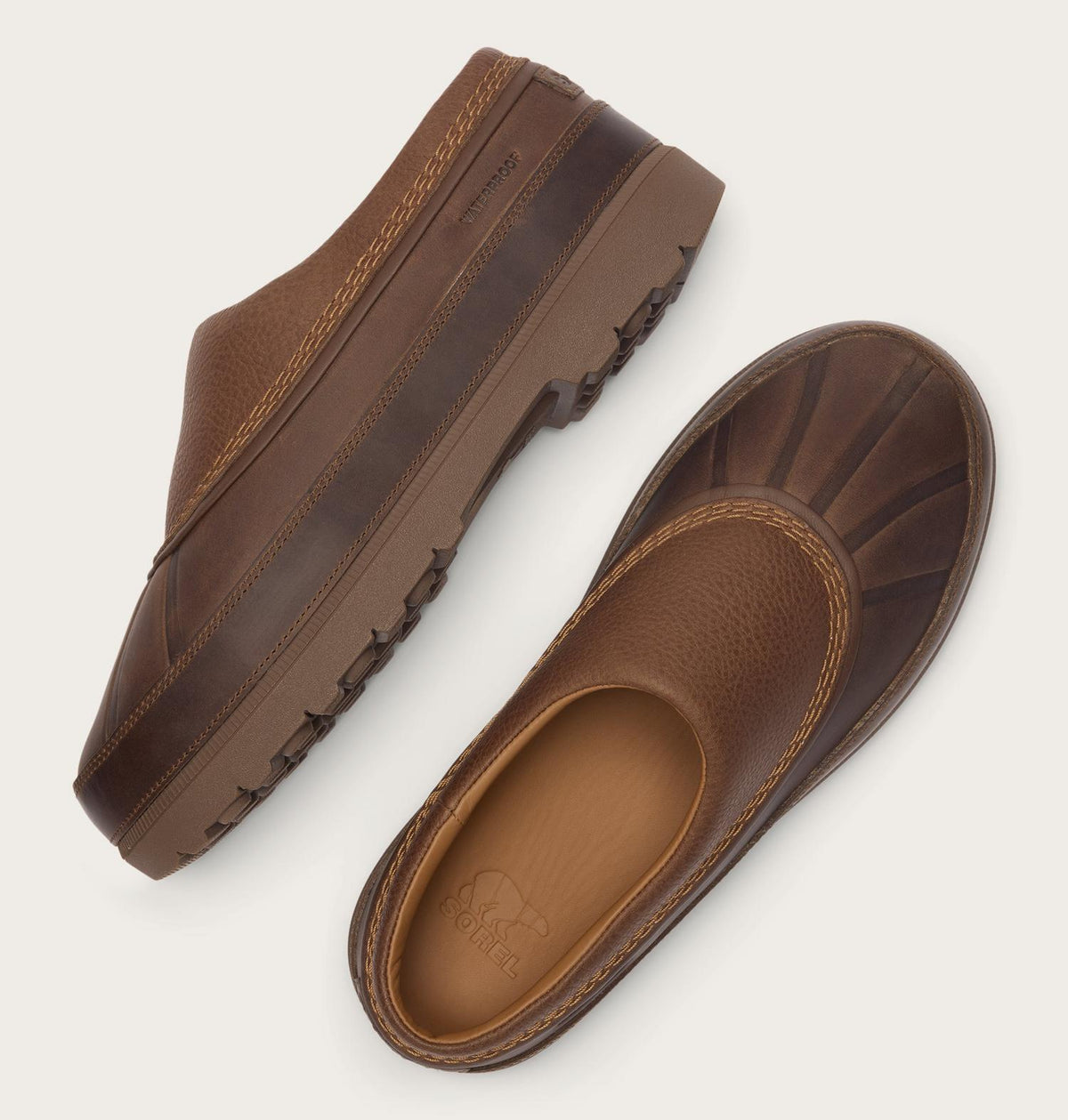 Sorel | Ambler Lux Waterproof Clog | Tobacco/Velvet Tan Brown