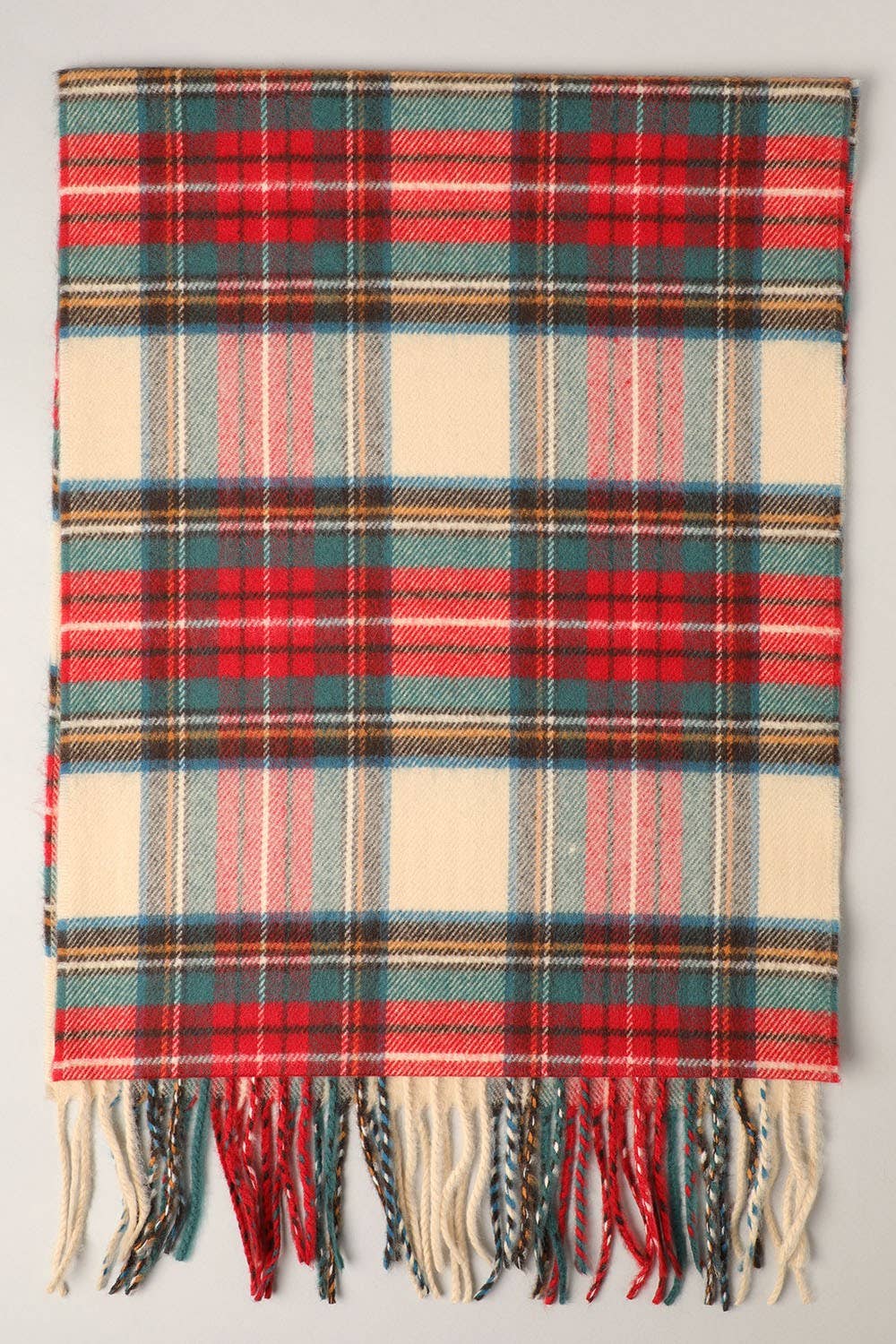 Softer Than Cashmere Tartan Plaid Muffler Scarf: ZTW3159-DARKGREY / One Size