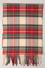 Softer Than Cashmere Tartan Plaid Muffler Scarf: ZTW316-RED / One Size