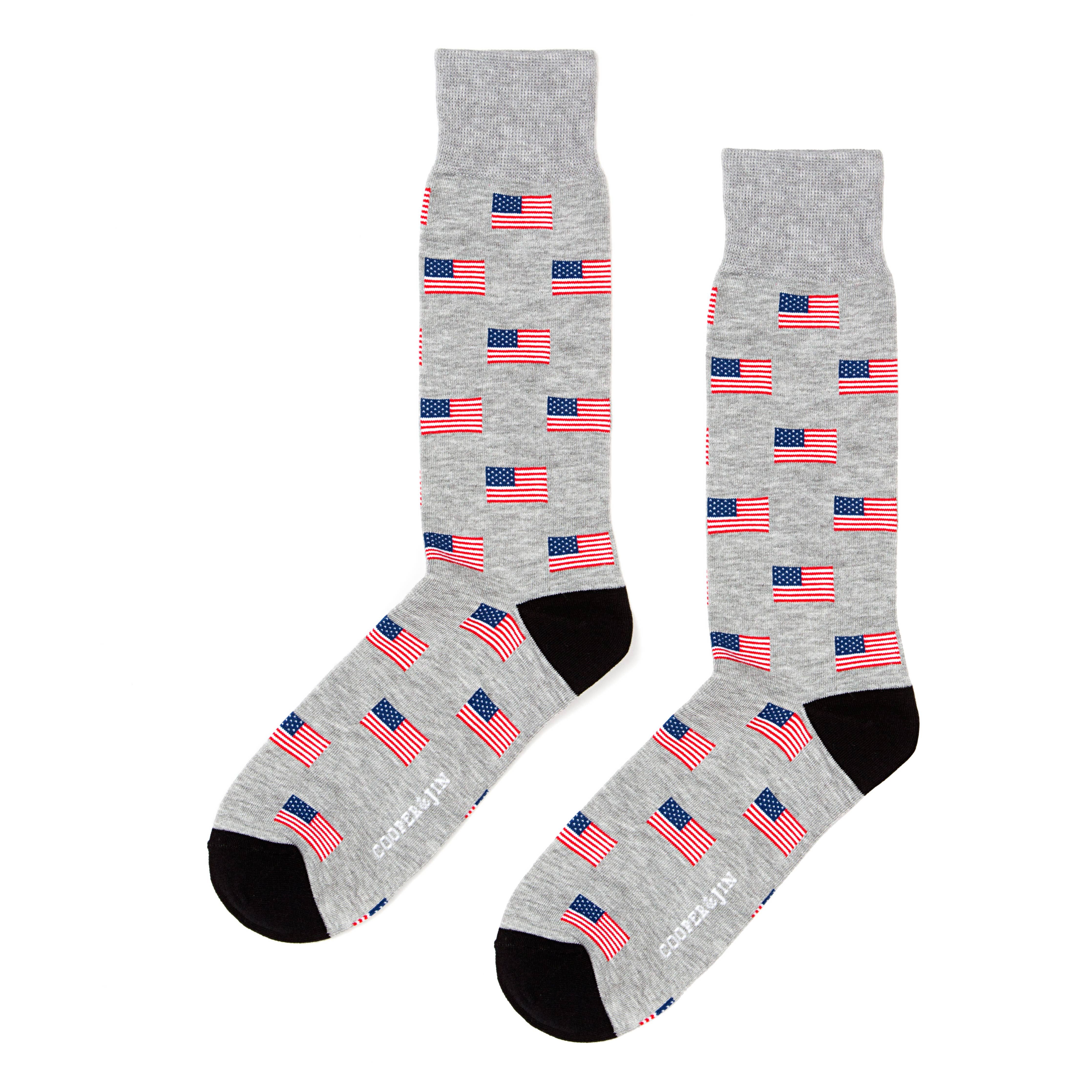 Crew Socks for Men - West Village American Flag Style: ONE SIZE