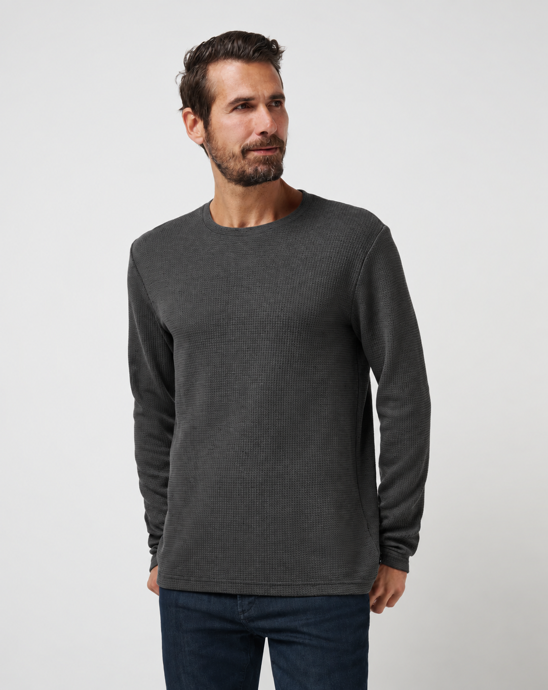 TravisMathew | Cloud Waffle Crew | Charcoal Gray