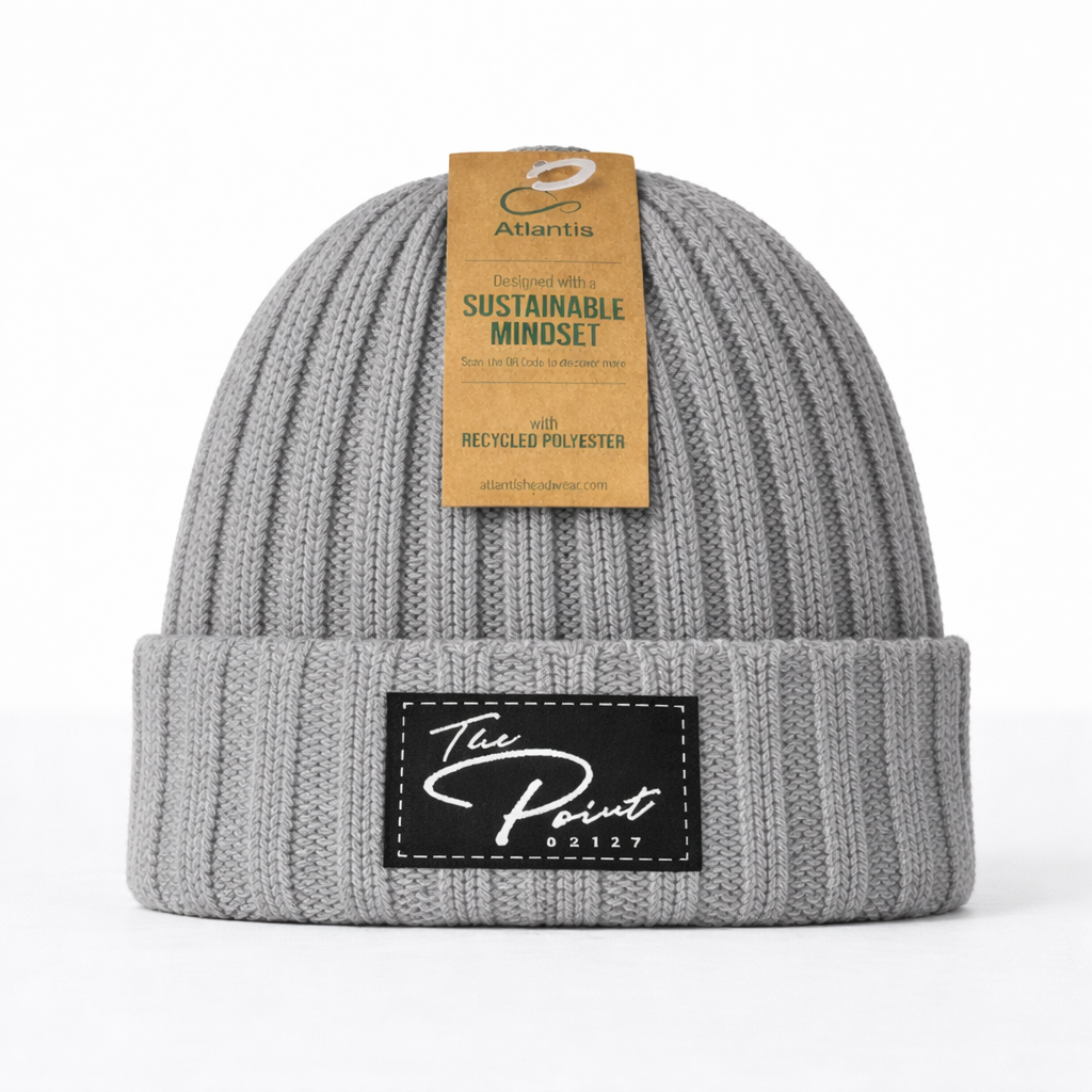 The Point | Cable Knit Cuffed Winter Beanie | Gray