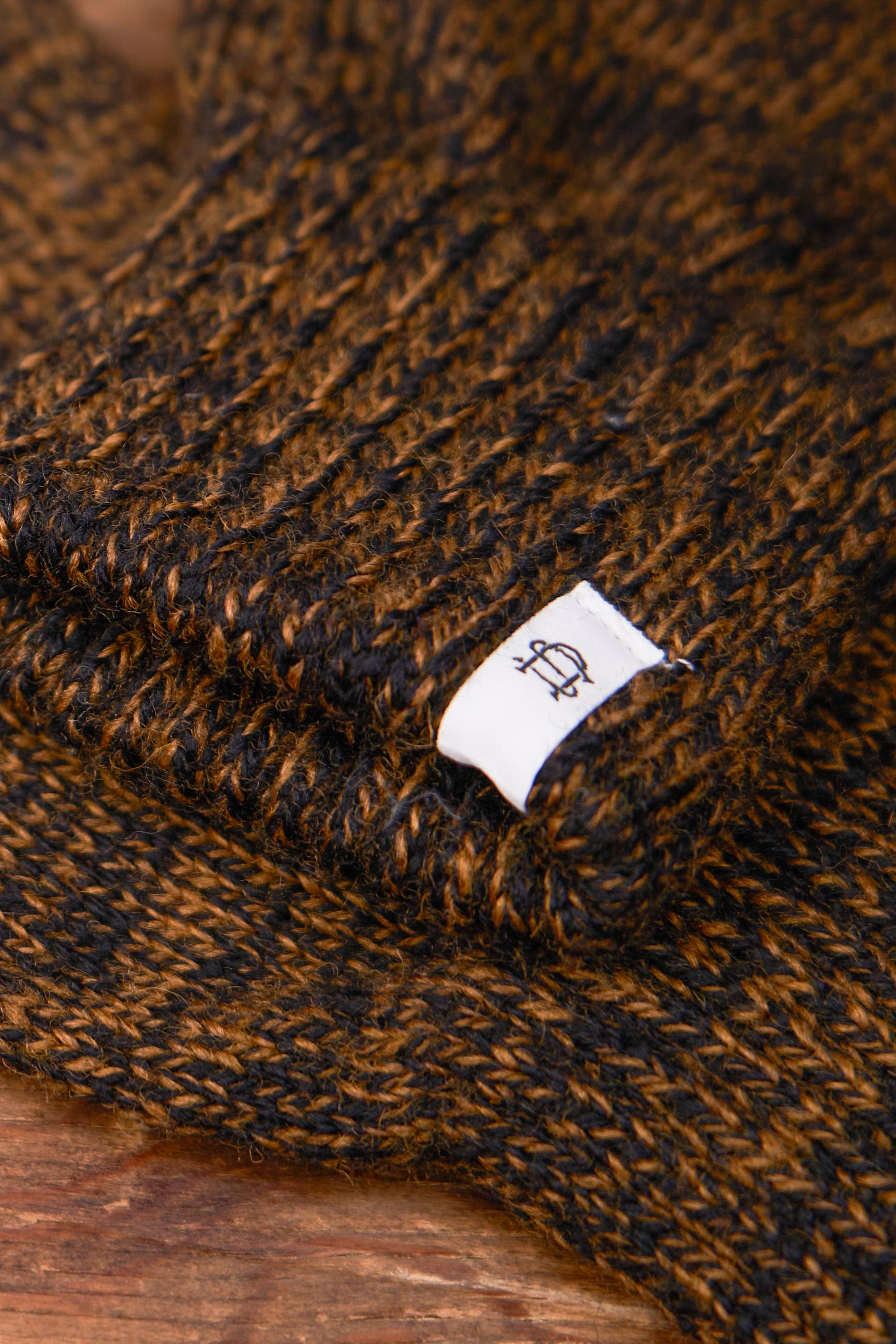 Upstate Stock | Rust Melange Ragg Wool Full Glove / Medium | Brown