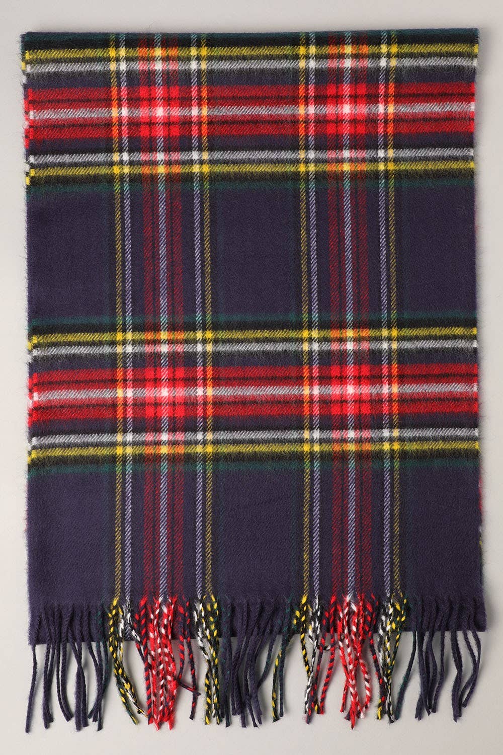 Softer Than Cashmere Tartan Plaid Muffler Scarf: ZTW3159-DARKGREY / One Size