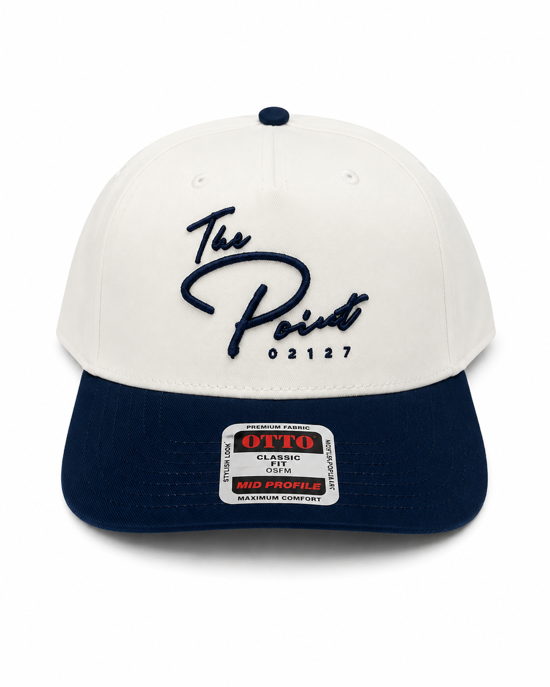 The Point | Snapback Otto Hat | White/Navy