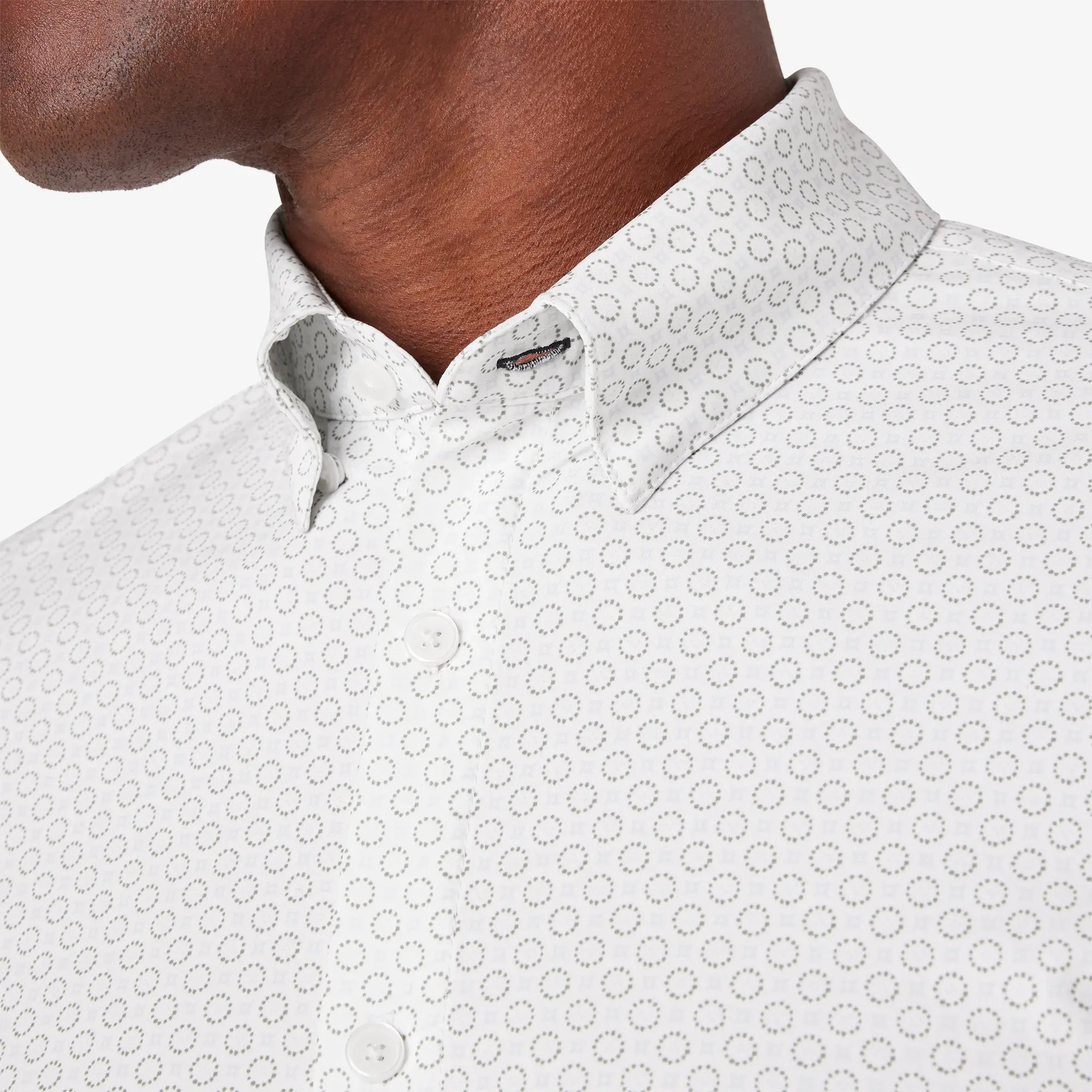 Leeward White Medallion Print Dress Shirt