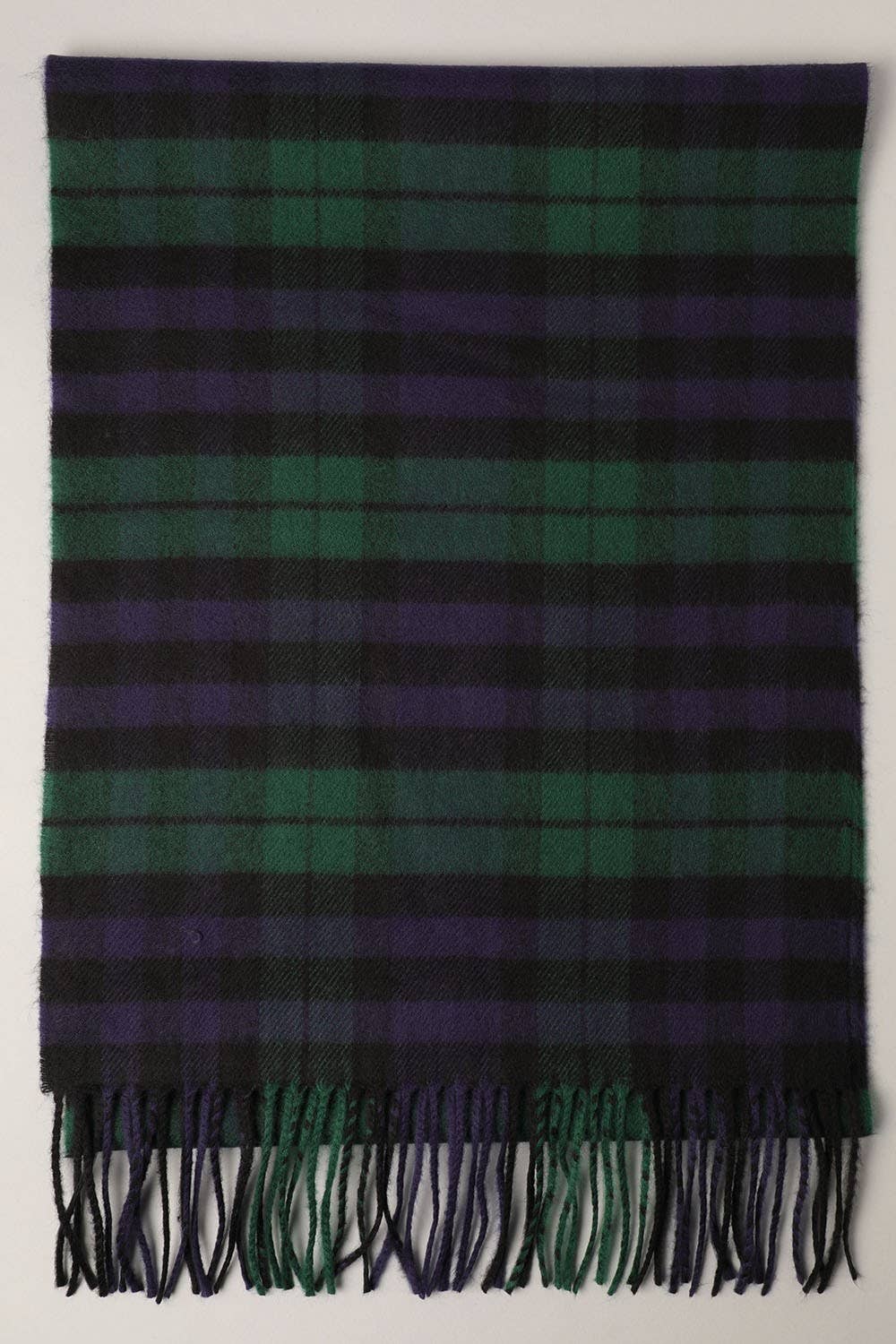 Softer Than Cashmere Tartan Plaid Muffler Scarf: ZTW3159-DARKGREY / One Size