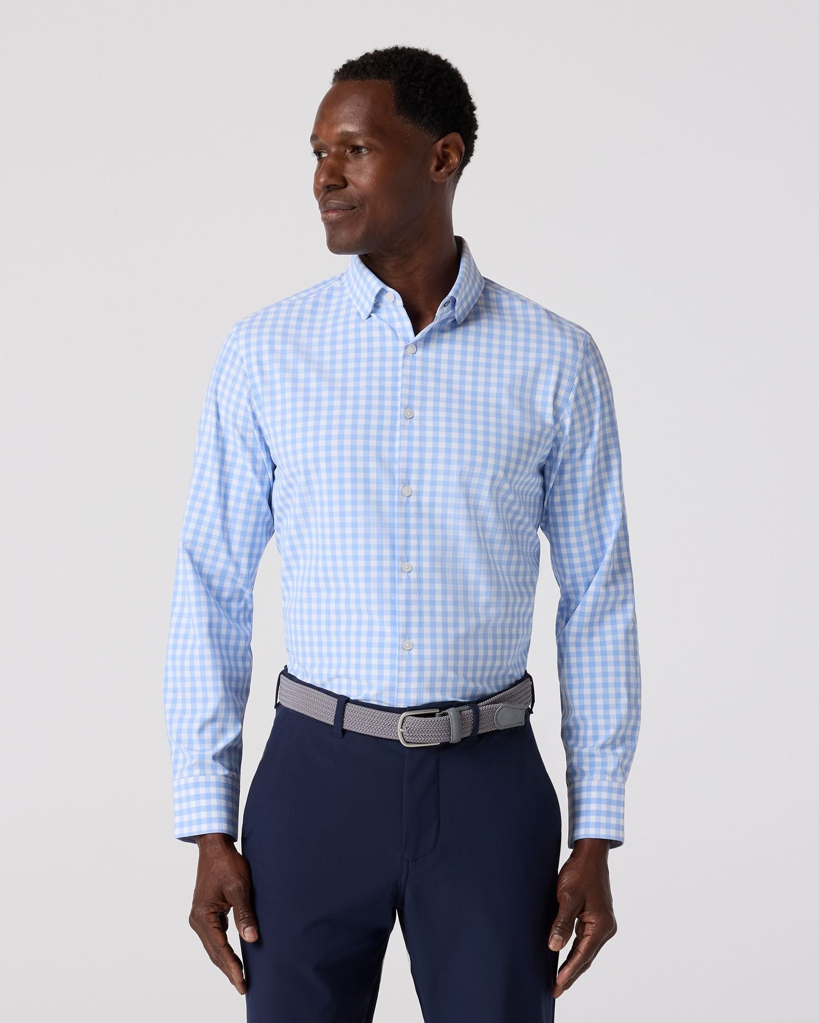 Mizzen+Main | Leeward Dress Shirt Light Gingham | Blue
