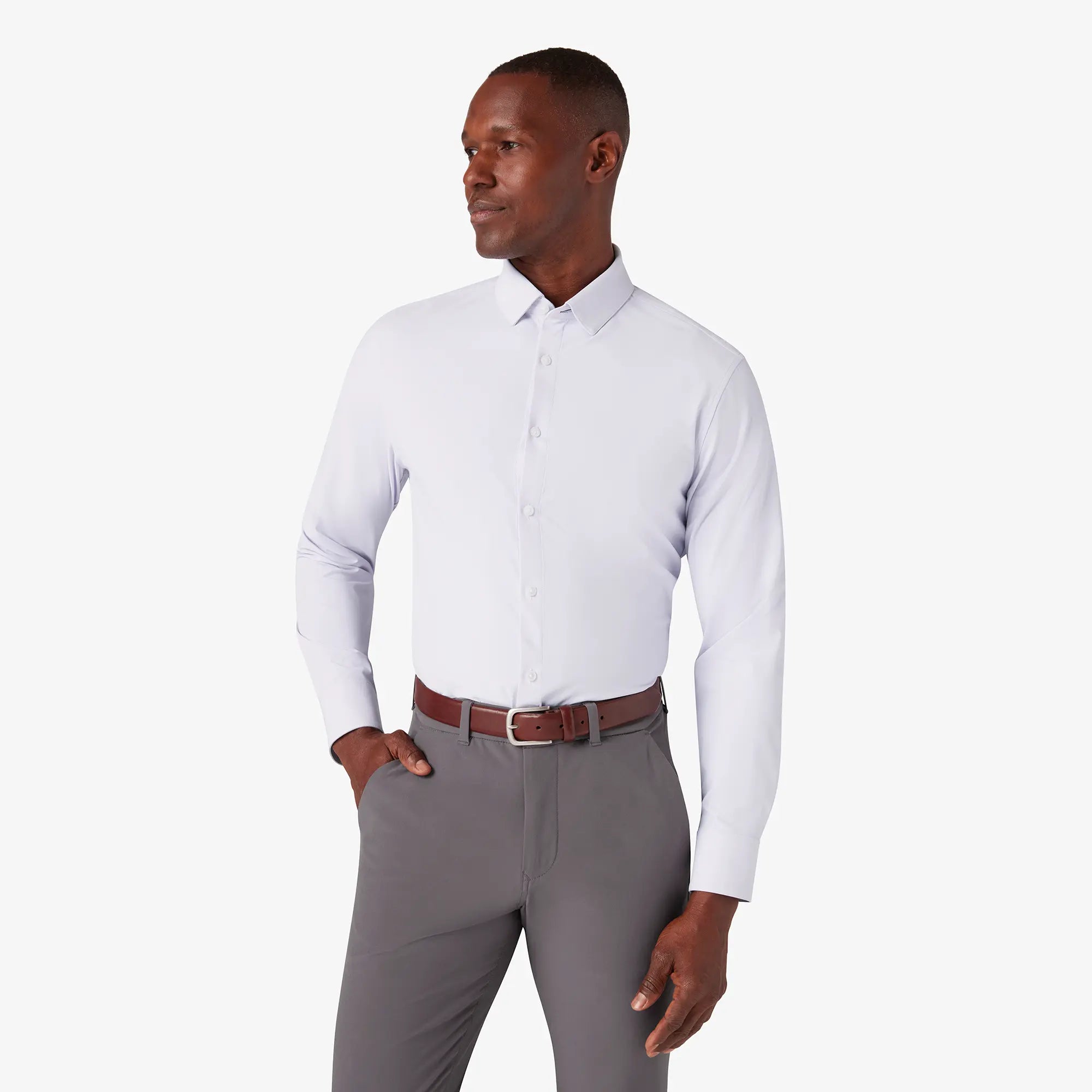 Leeward Lilac Straton Check Dress Shirt