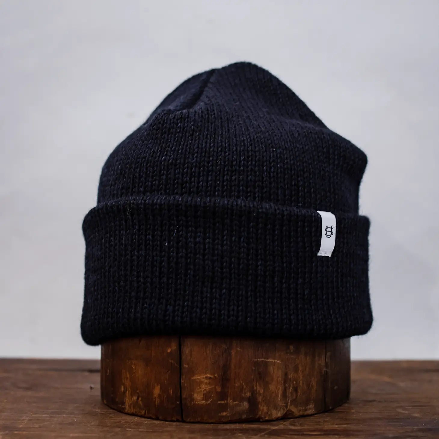 Navy Melange Ragg Wool Beanie