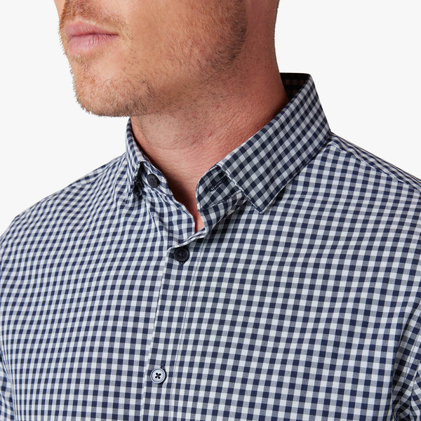 Leeward Aluminum Gingham No Tuck Dress Shirt