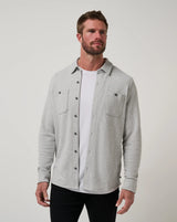 TravisMathew | Cloud Waffle Shirt Jacket Heather | Light Gray