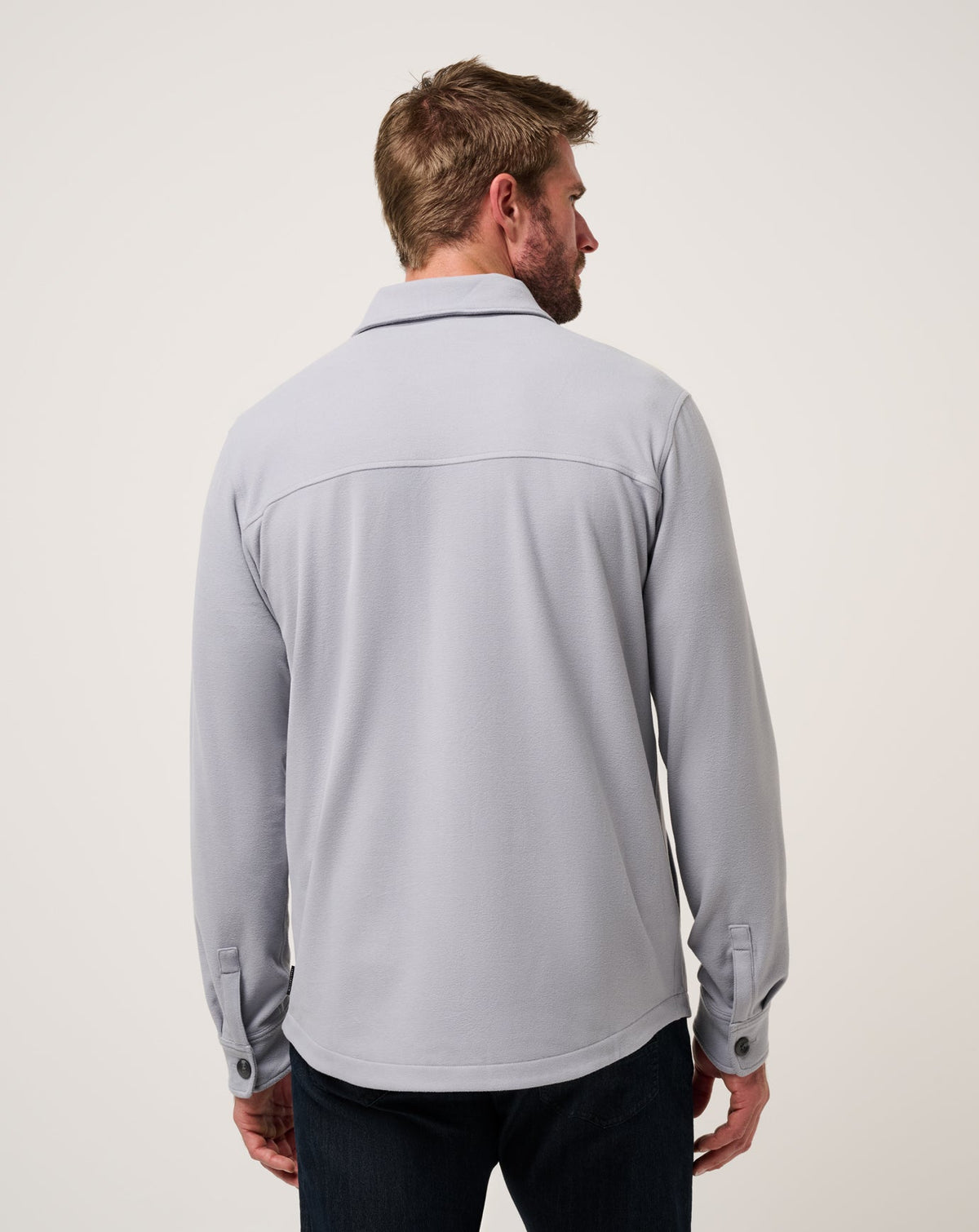 TravisMathew | Peak Fleece Shirt Jacket | Sleet Gray
