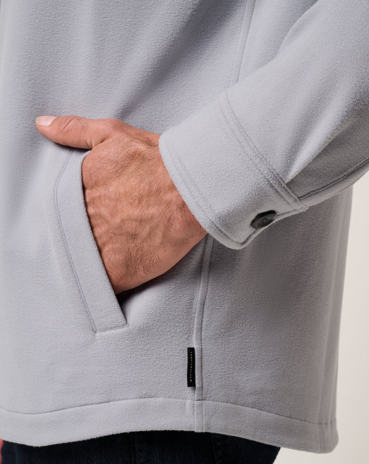 TravisMathew | Peak Fleece Shirt Jacket | Sleet Gray