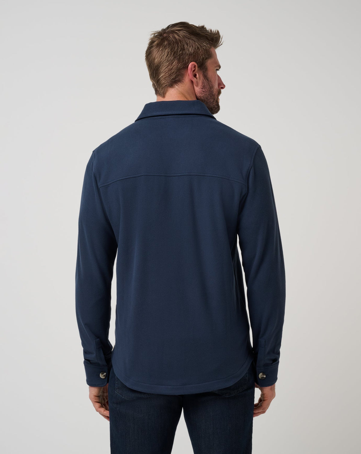 TravisMathew | Peak Fleece Shirt Jacket | Total Eclipse Navy