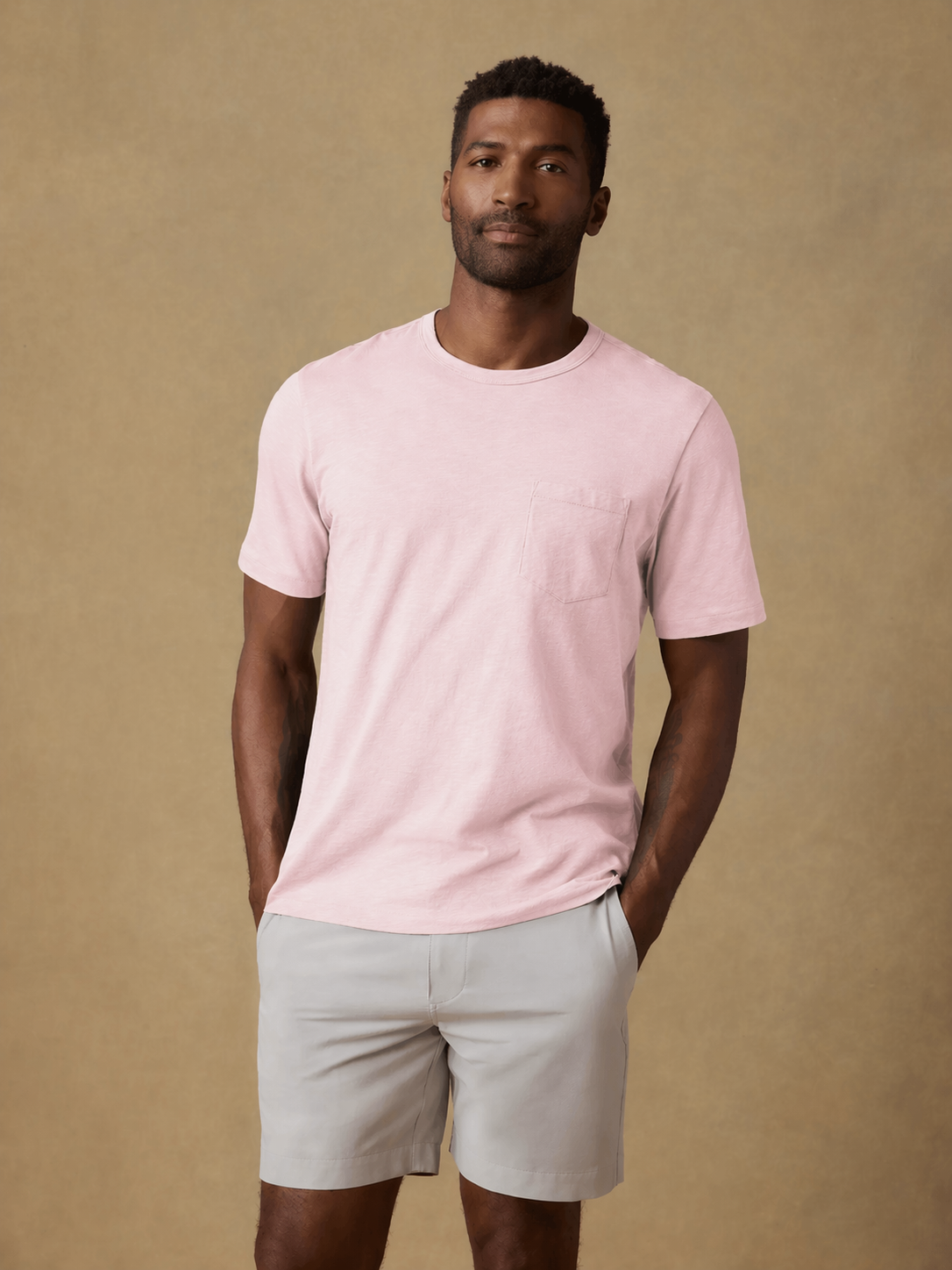 Faherty | Sunwashed Regenerative Pocket Tee | Pink