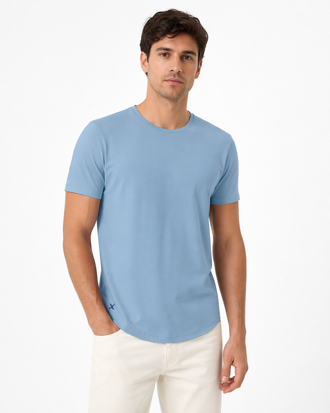 Cuts | AO Curve-Hem Tee Sterling | Blue