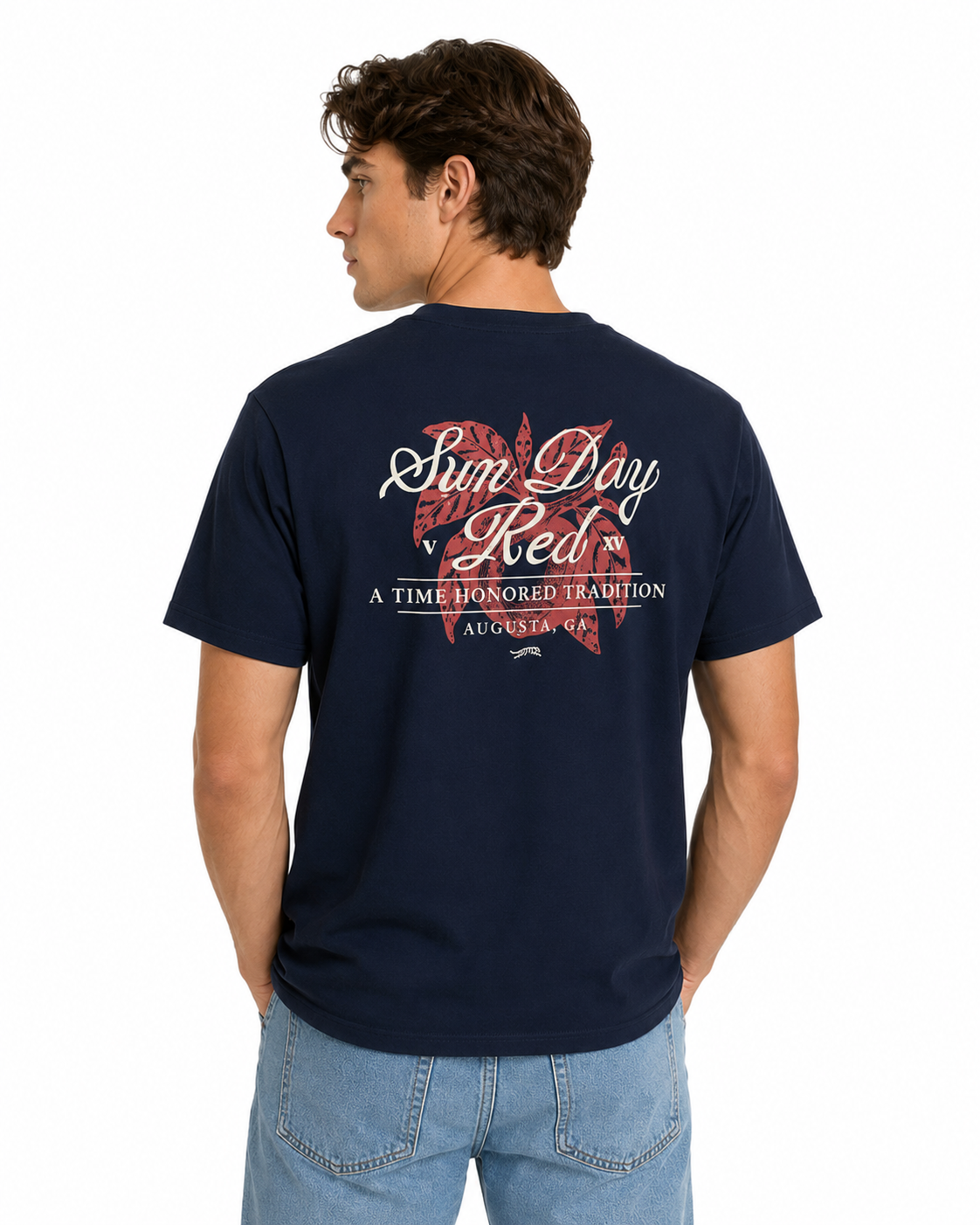 SUN DAY RED | The Legend Pima Cotton Graphic T-Shirt | Navy