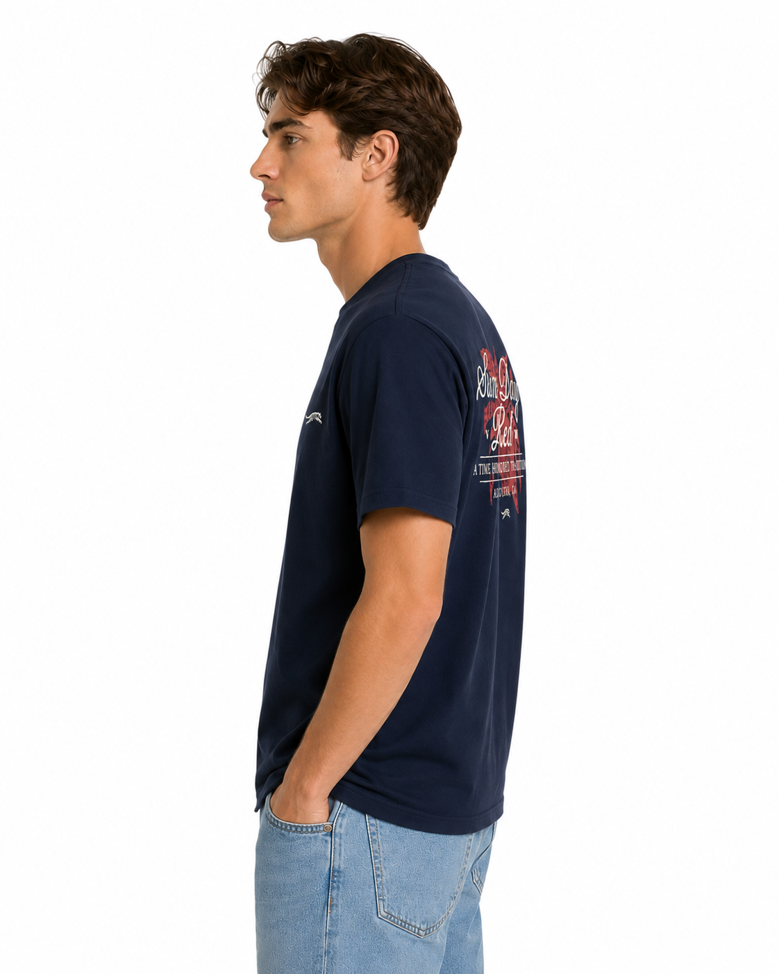 SUN DAY RED | The Legend Pima Cotton Graphic T-Shirt | Navy