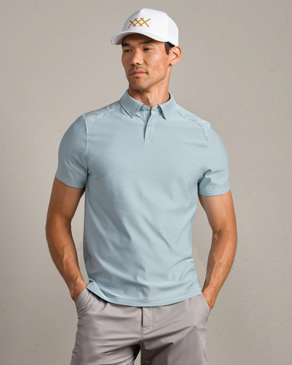 Rhone | Commuter® Polo Fern Stripe | Green