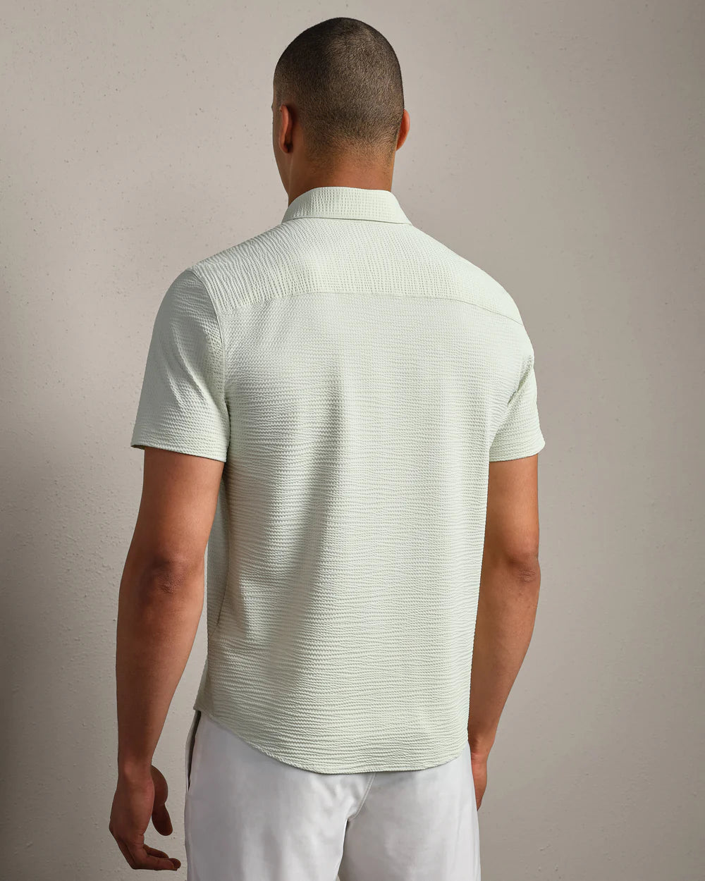 Rhone | Commuter® Seersucker Short Sleeve Button Down Cool Mint | Green