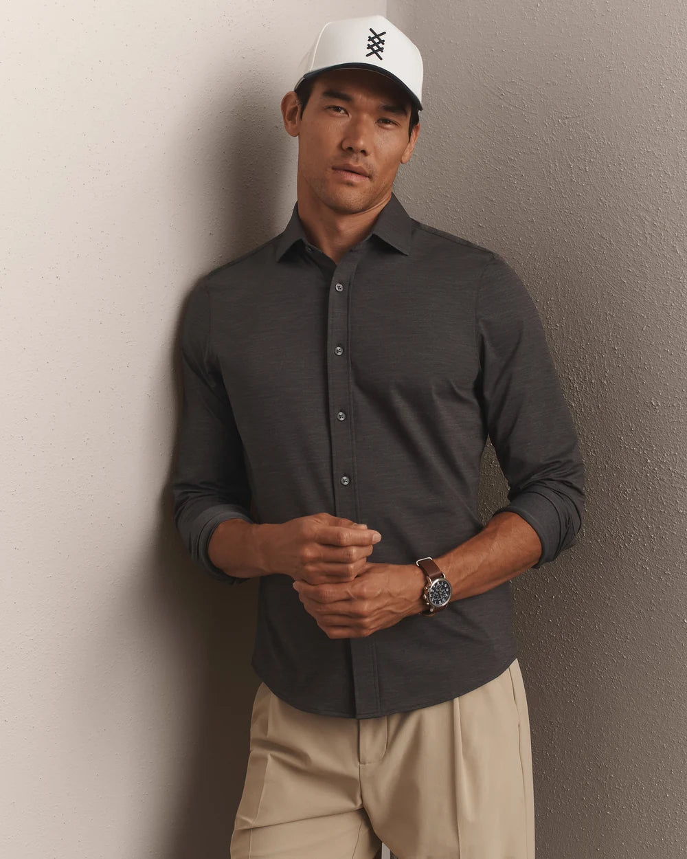 Rhone | Commuter® Shirt Semi-Spread Collar | Oxford Brown