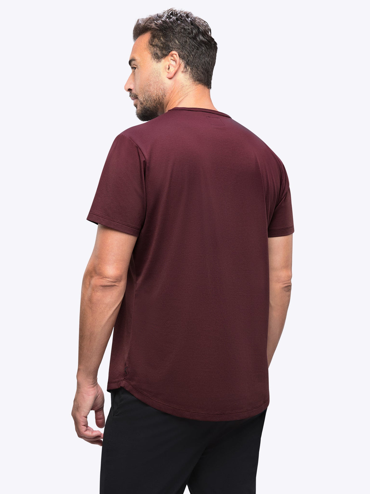 CUTS | AO Curve-Hem Tee | Deep Cranberry Red
