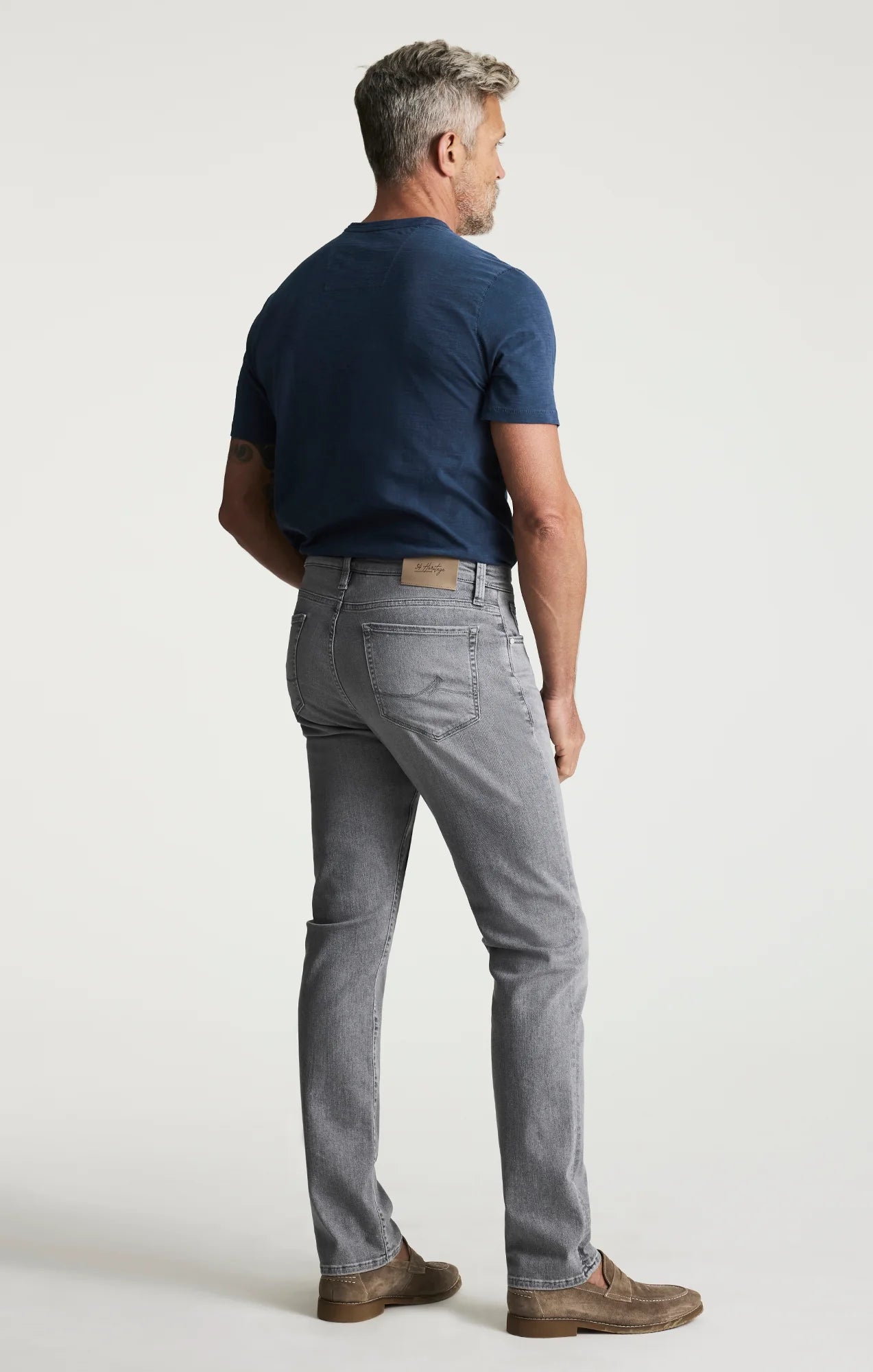34 Heritage | Courage Straight Leg Jeans | Light Smoke Brushed Urban Gray