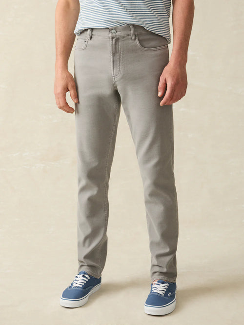 Faherty | Stretch Terry 5-Pocket | Gray | Slim Fit