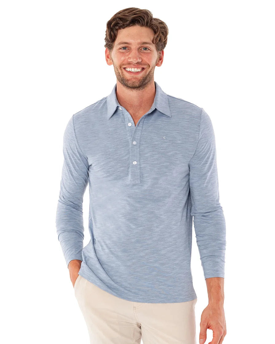Criquet | BRRR Long Sleeve Range Polo | Bluestone Blue