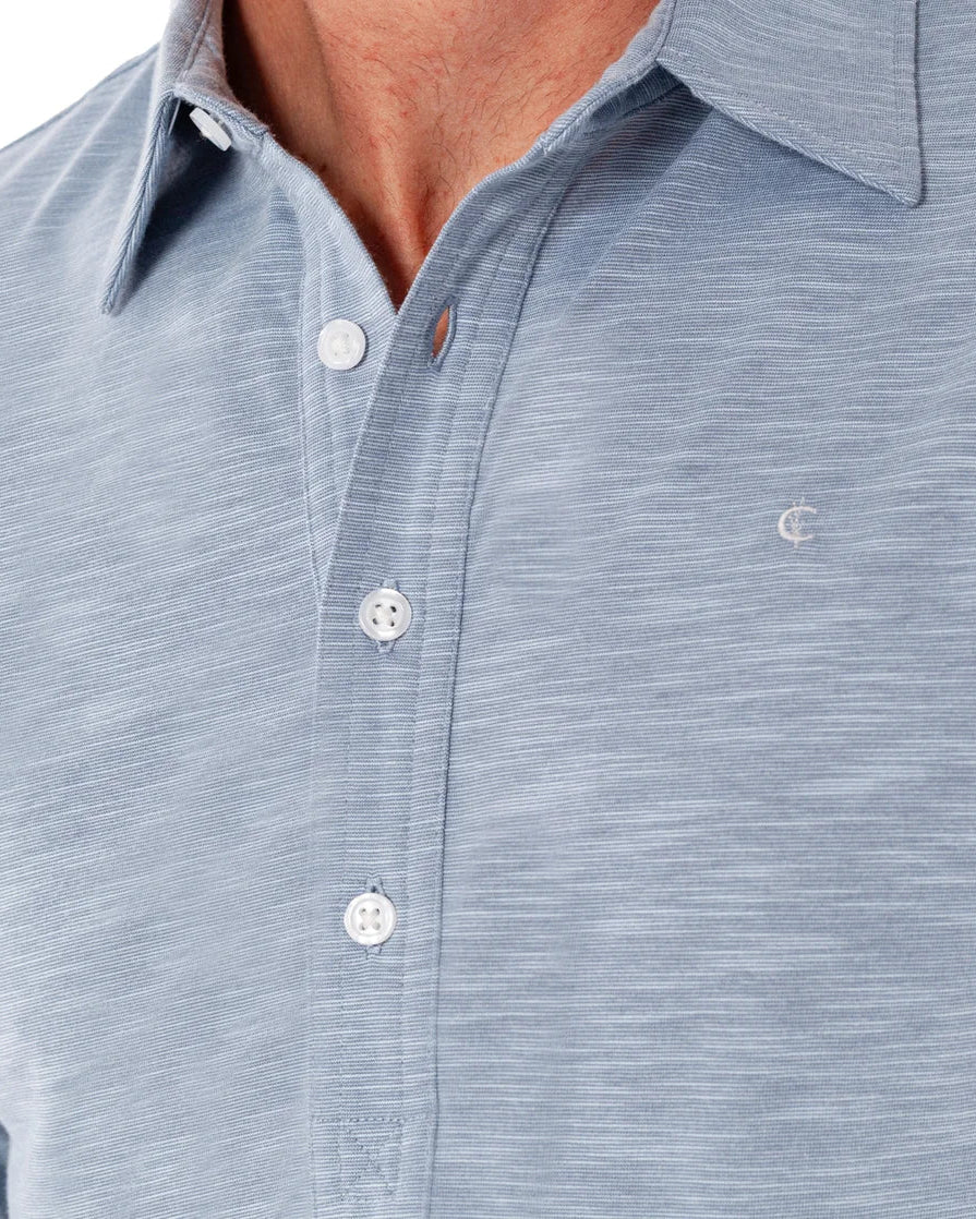 Criquet | BRRR Long Sleeve Range Polo | Bluestone Blue