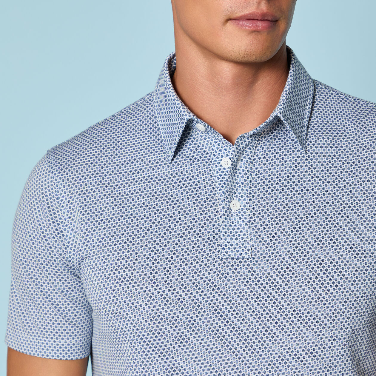 G/FORE | Mosaic All Play Stretch Knit Polo | Navy