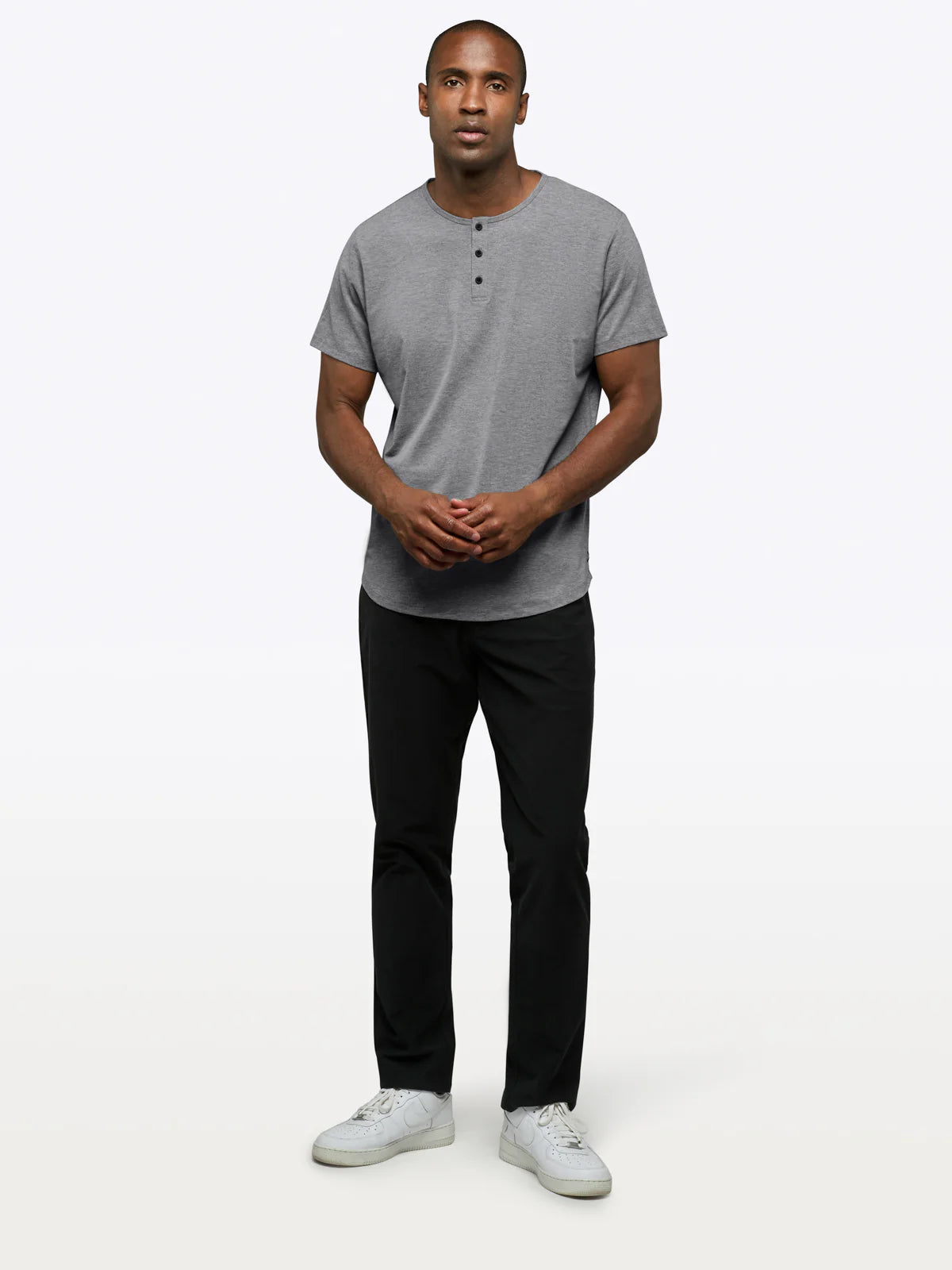 CUTS | AO Henley Curve-Hem Heather | Gray