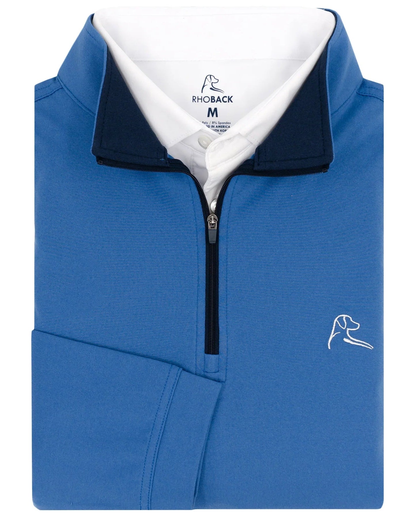 RHOBACK | Heather Performance Quarter Zip | Blue