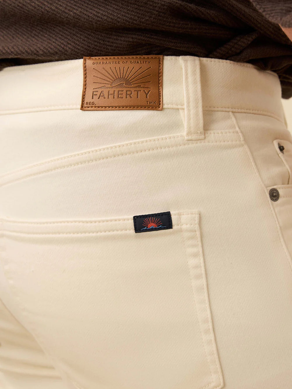 Faherty | Stretch Terry 5-Pocket Pant Egret | White
