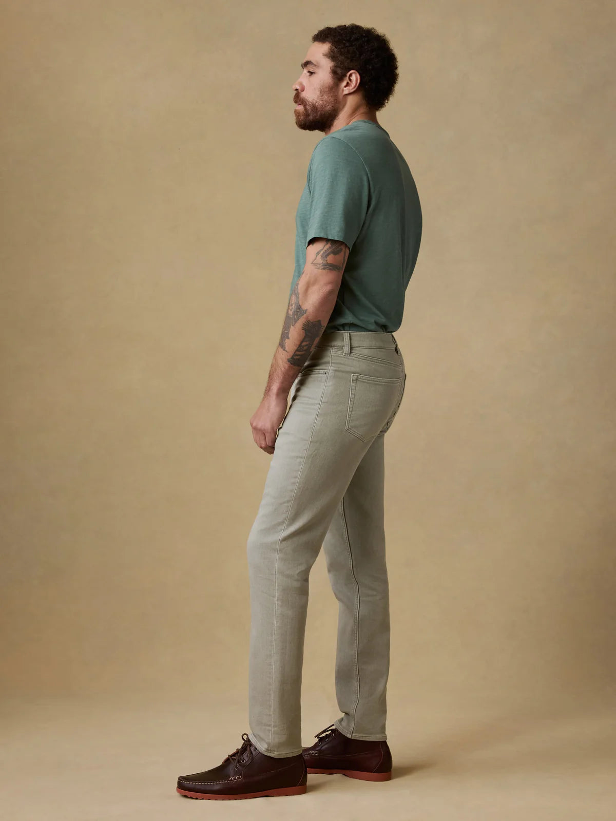 Faherty | Stretch Terry 5-Pocket Pant | Sage Green | Slim Fit