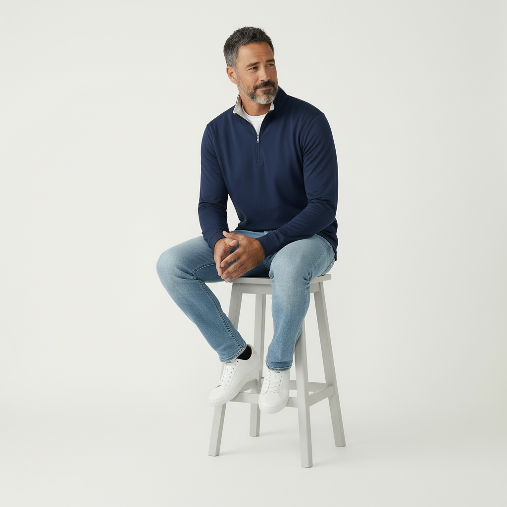 SUN DAY RED | Icon 1/4 Zip | Navy