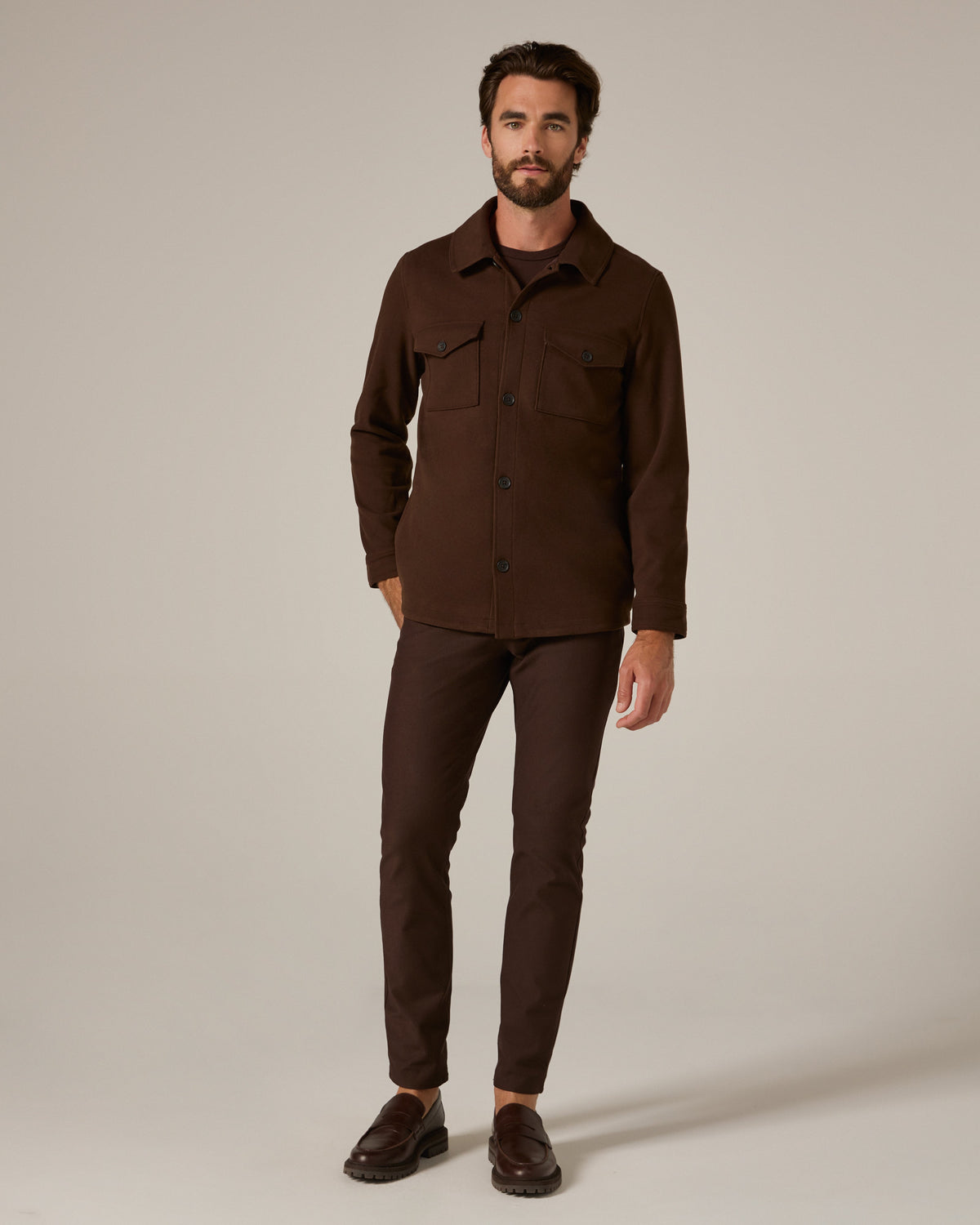 7Diamonds | Craftsman Twill Shacket | Walnut Brown