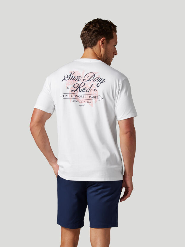 SUN DAY RED | The Legend Pima Cotton Graphic T-Shirt | White