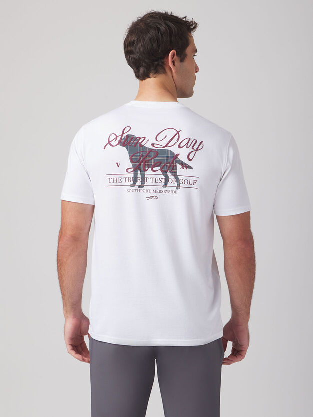 SUN DAY RED | Royal Plaid Pima Cotton Graphic T-Shirt | White