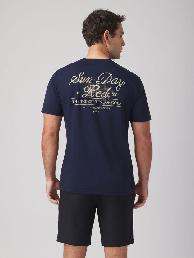 SUN DAY RED | Royal Plaid Pima Cotton T-Shirt | Navy