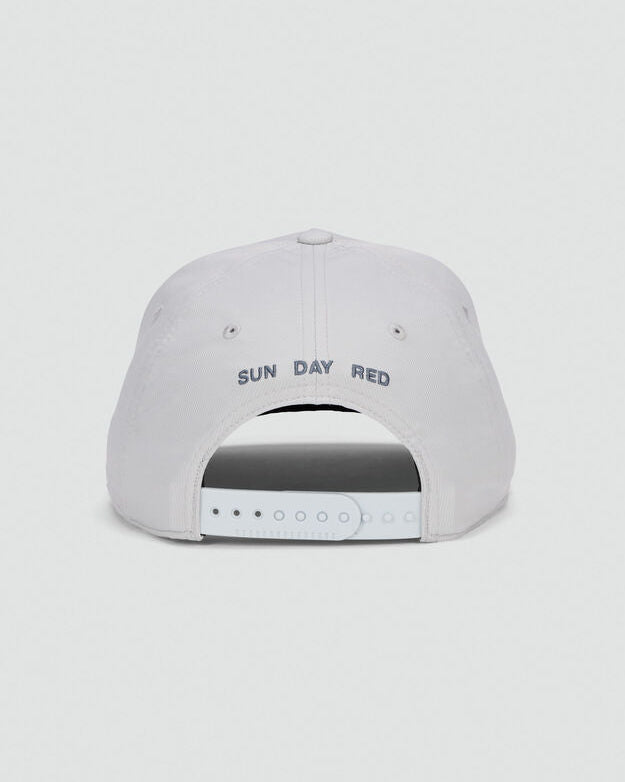 SUN DAY RED | Pioneer Performance Rope 5 Panel Snapback Hat | Gray