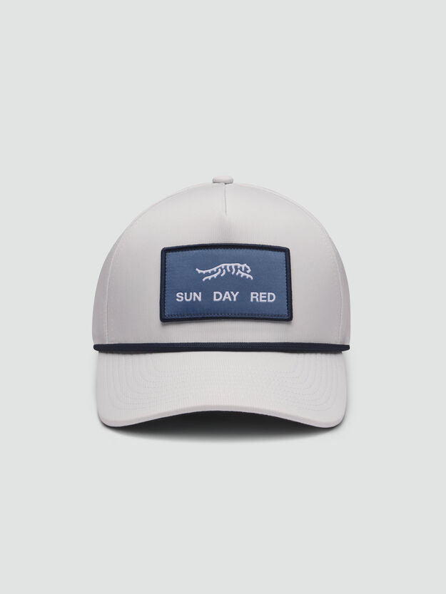SUN DAY RED | Pioneer Performance Rope 5 Panel Snapback Hat | Cloud Gray