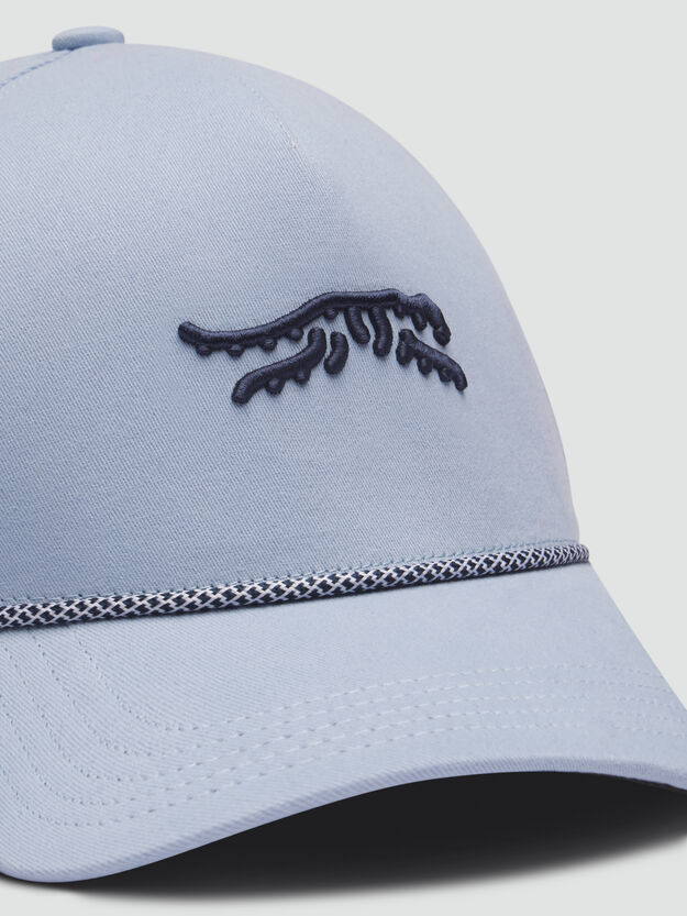 SUN DAY RED | Icon Rope 5 Panel Snapback Hat | Soft Chambray Blue