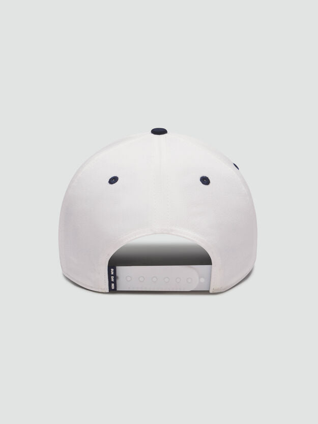 SUN DAY RED | Athletic Club 5 Panel Snapback Hat | White