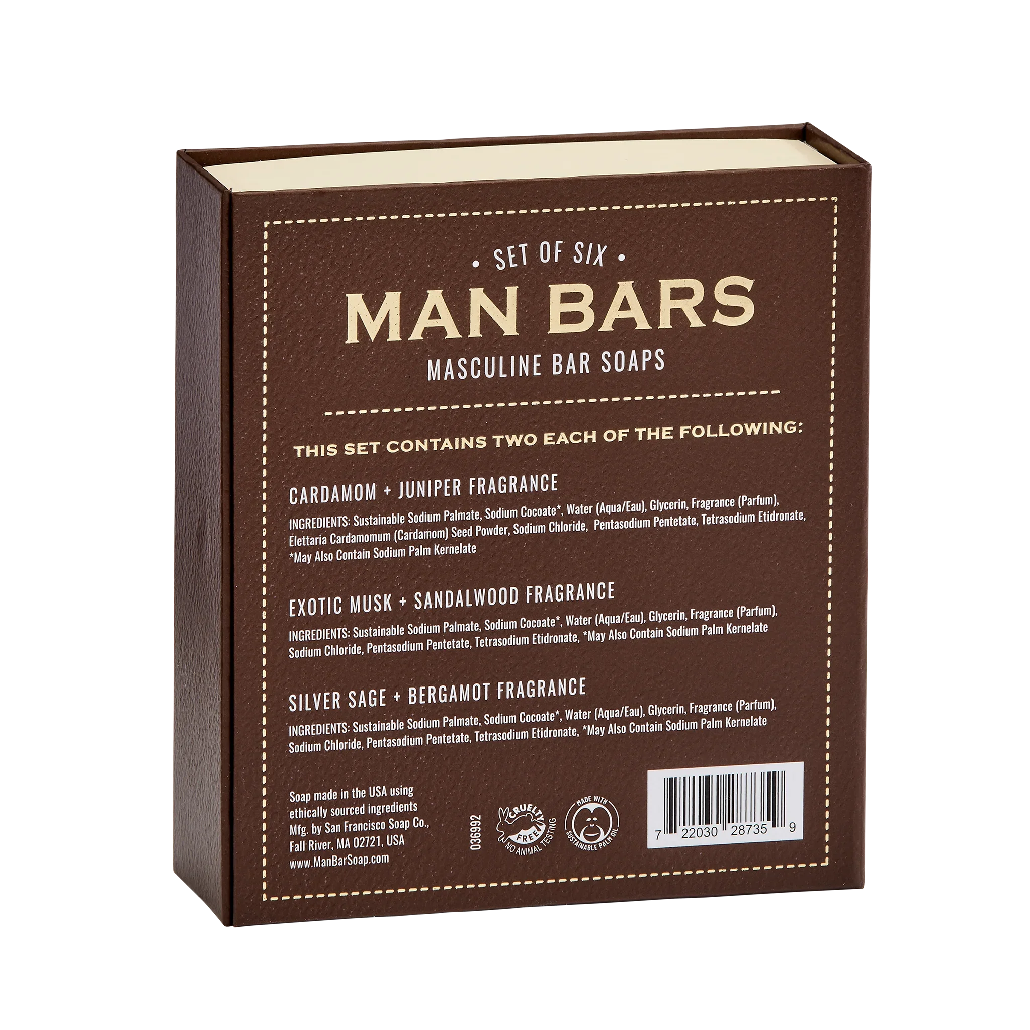 Man Bar Set of Six Masculine Bar Soaps